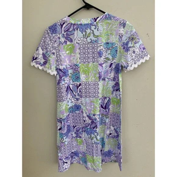 EUC LILLY PULITZER MULTI JUICY STORY PATCH CODY SHORT SLEEVE DRESS XS - Picture 2 of 4